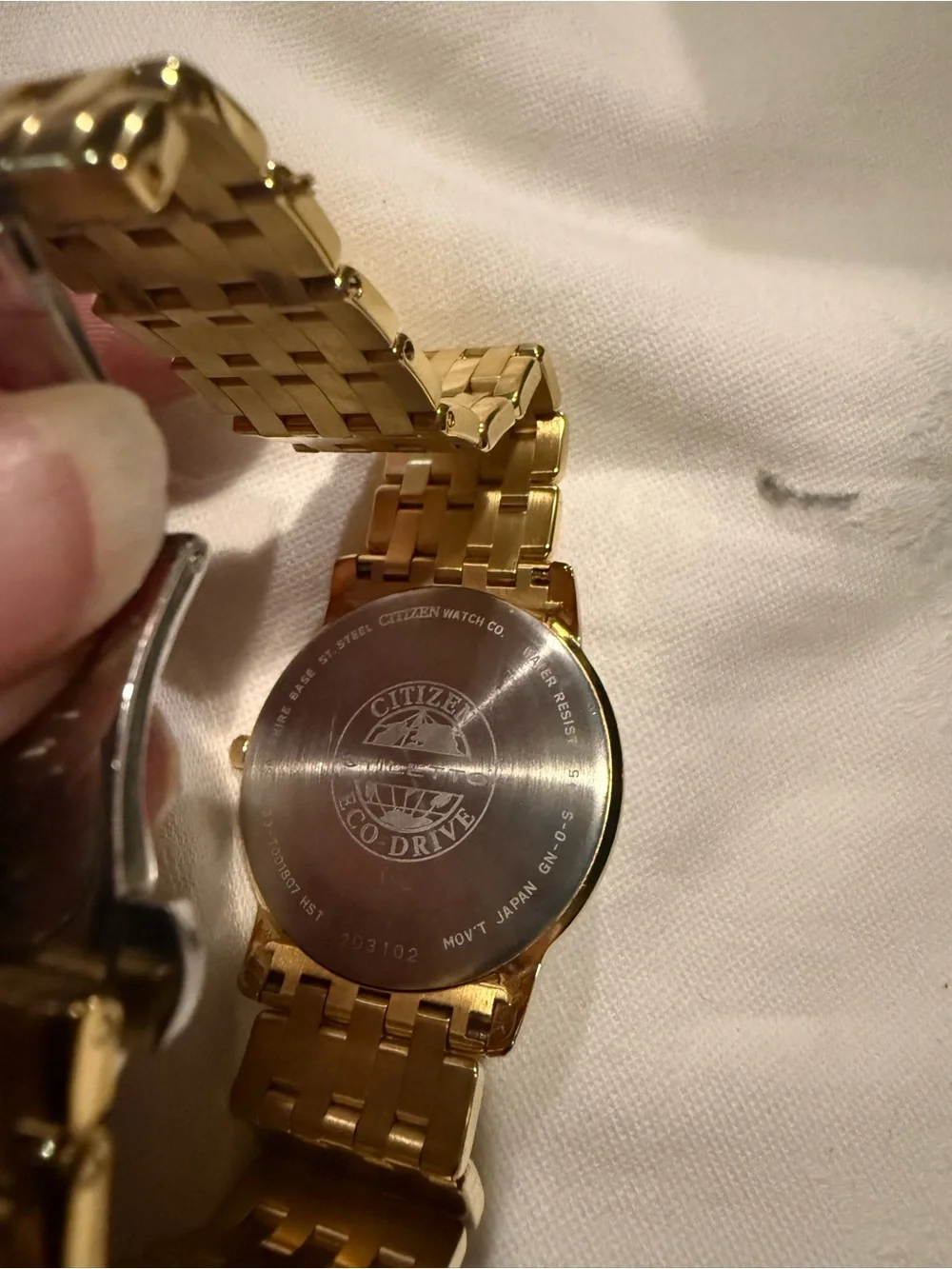 Citizen Gold Tone Watch with White Dial